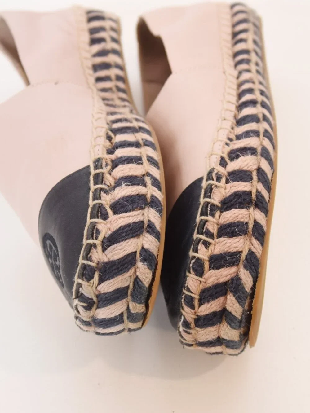 SOLD ON EBAY Tory Burch Leather Colorblock Espadrille Flats Cap Toe Logo 7M 8099